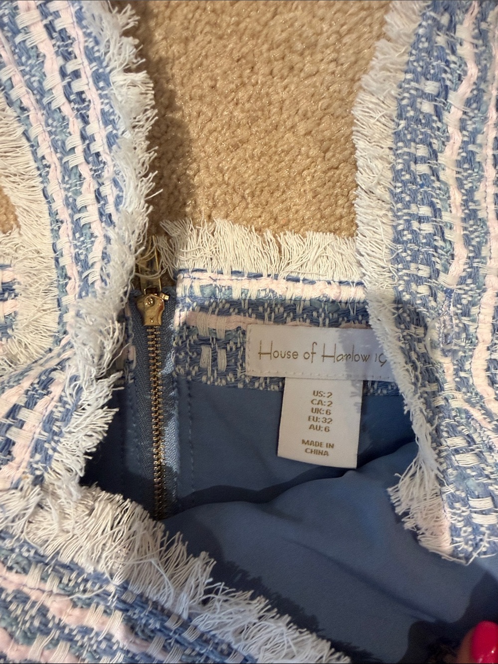 House of Harlow 1960 Blue and White Striped Two-Piece Skirt Set - Picture 9 of 10